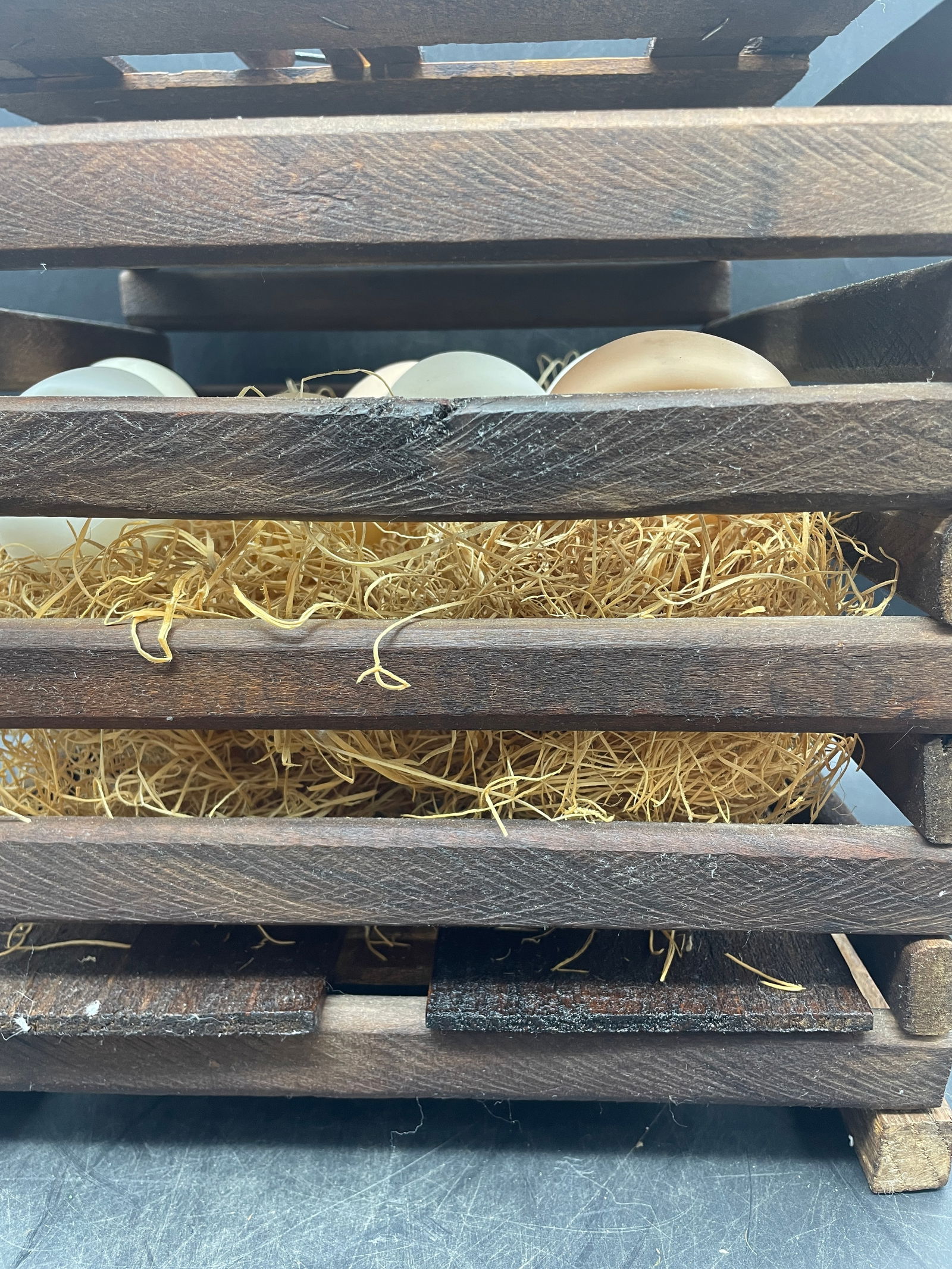 Primitive Farmhouse Wooden Egg Crate Carrier Farm - 8