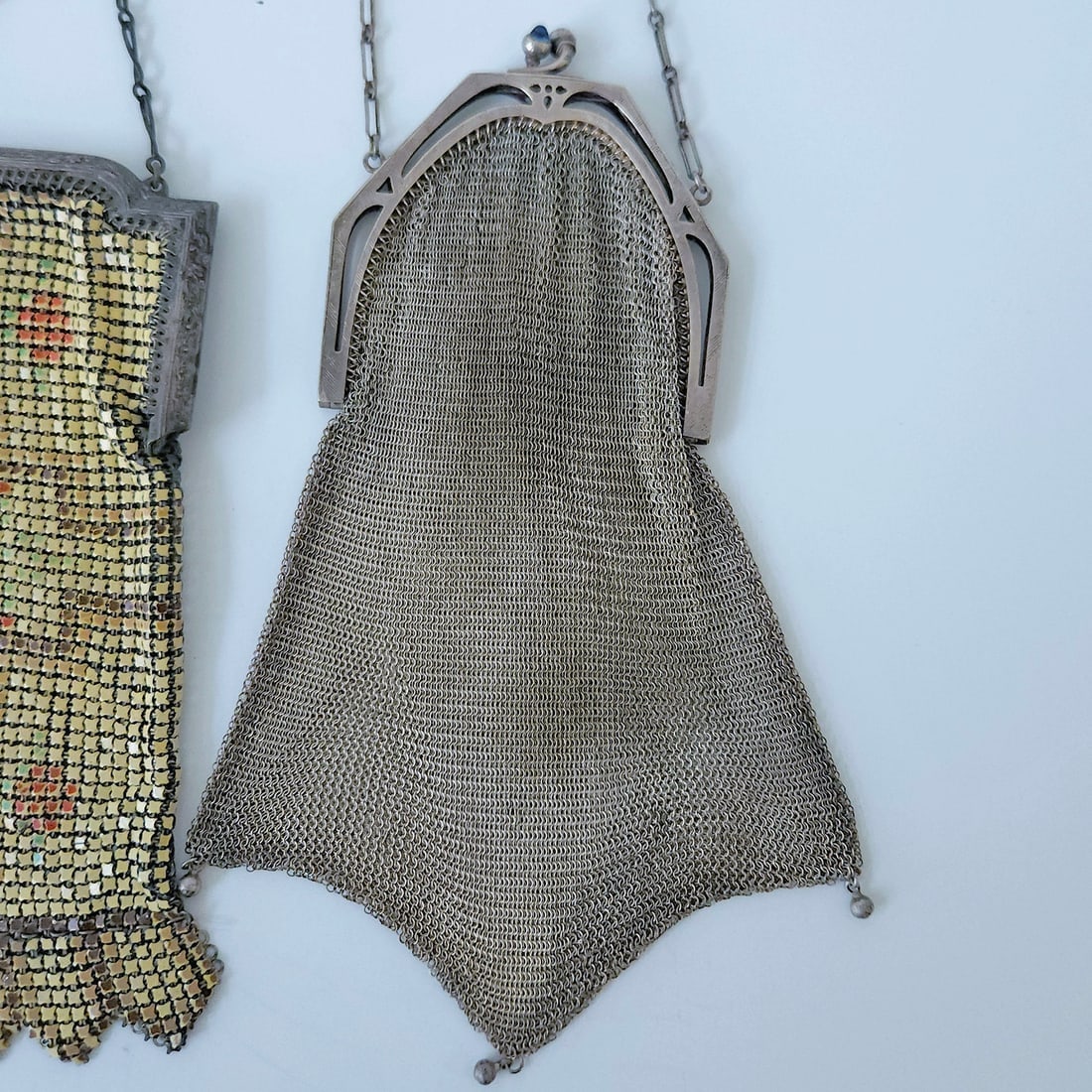 1920's Whiting & Davis Enamel and Soldered Mesh Purses - 4