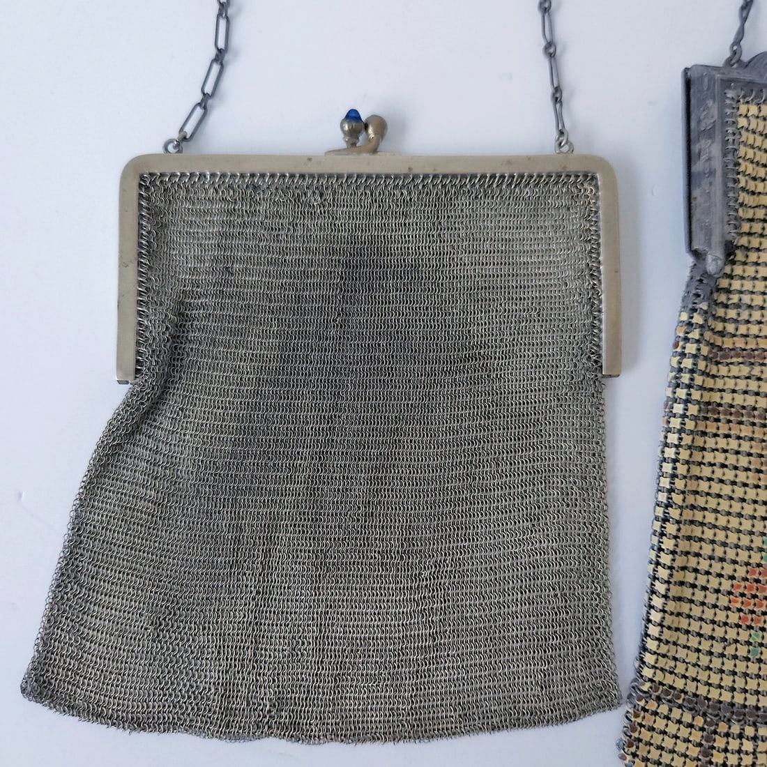 1920's Whiting & Davis Enamel and Soldered Mesh Purses - 5