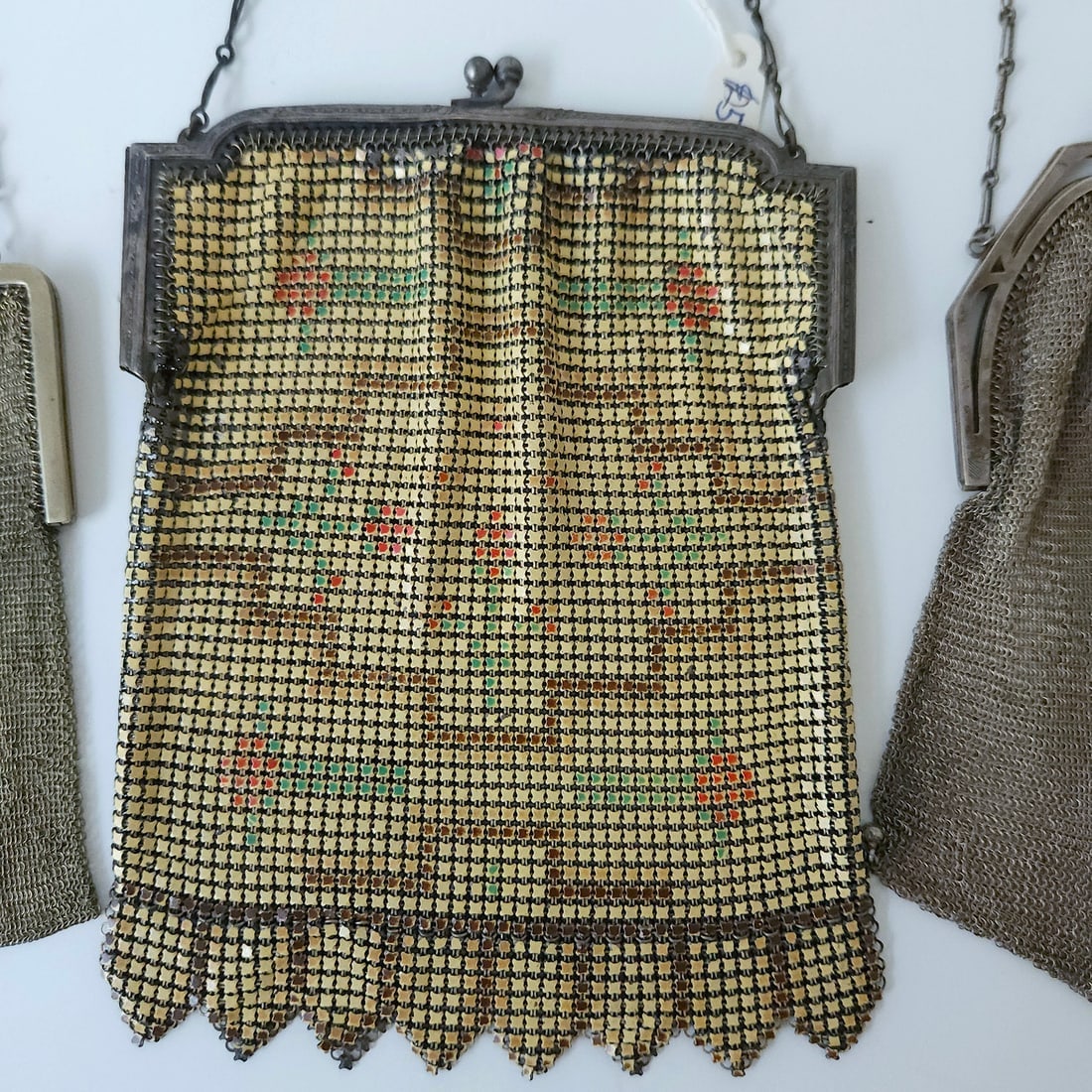 1920's Whiting & Davis Enamel and Soldered Mesh Purses - 6