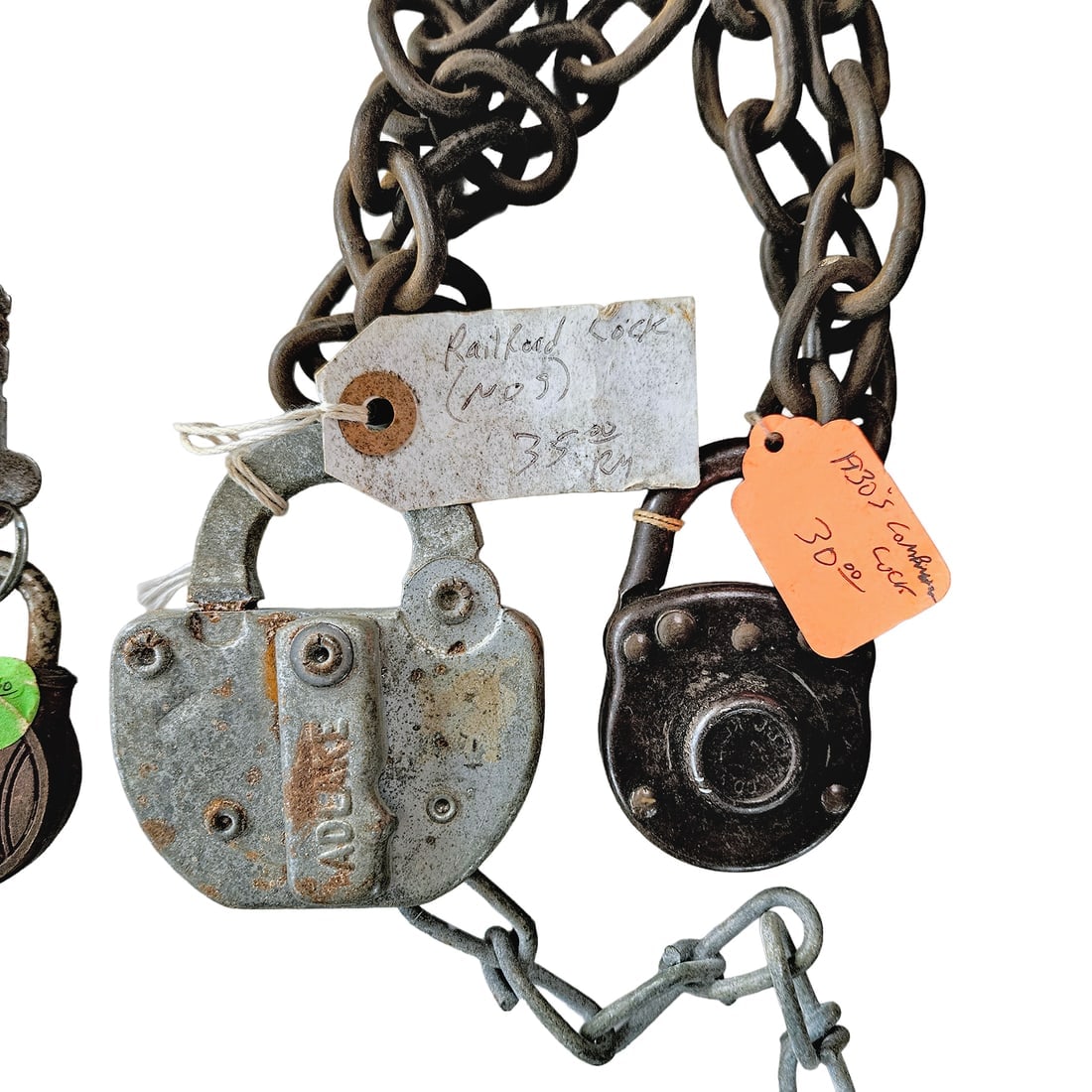 Vintage Brass and Steel Padlocks including Railroad - 6