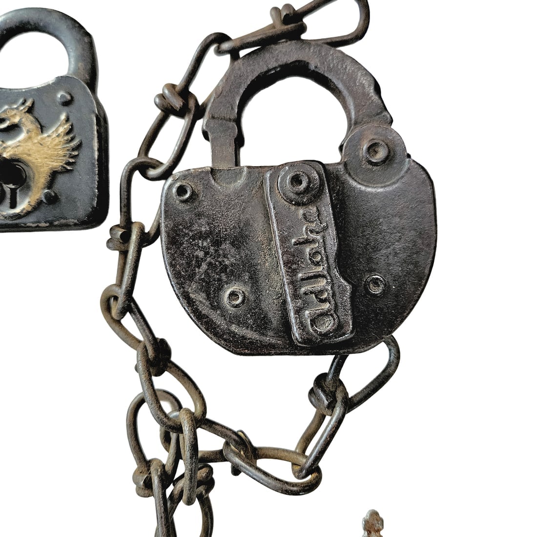 Vintage Brass and Steel Padlocks including Railroad - 7