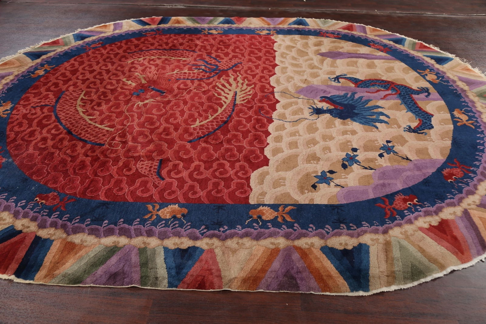 Antique 100% Vegetable Dye Art Deco Oriental Area Rug 9x11 - 11