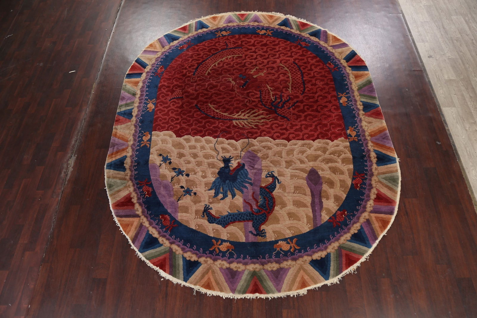 Antique 100% Vegetable Dye Art Deco Oriental Area Rug 9x11 - 12