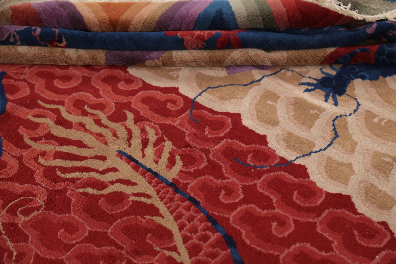 Antique 100% Vegetable Dye Art Deco Oriental Area Rug 9x11 - 13