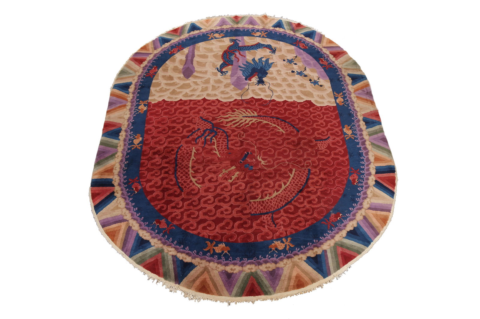 Antique 100% Vegetable Dye Art Deco Oriental Area Rug 9x11 (1 of 17)