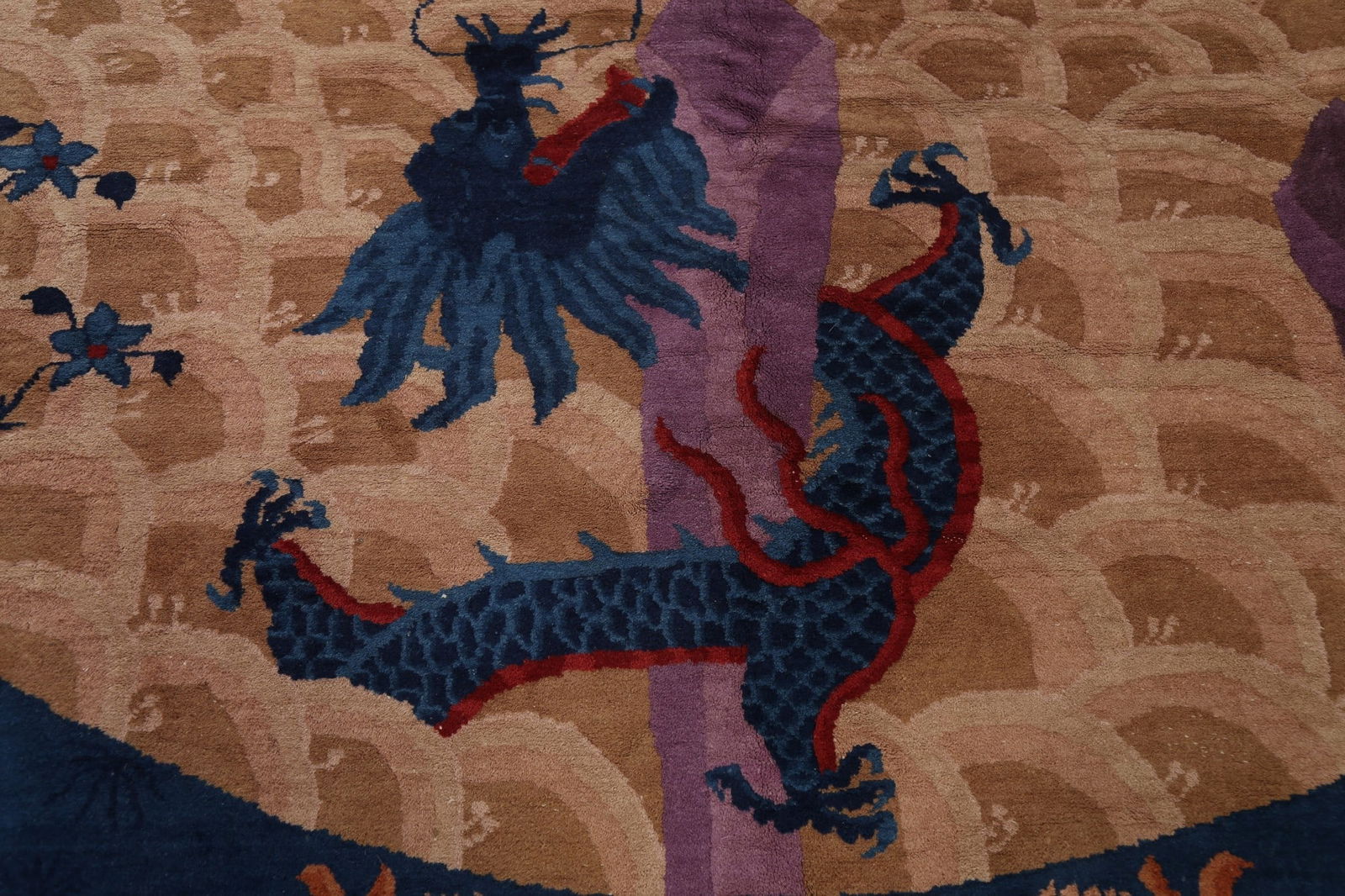 Antique 100% Vegetable Dye Art Deco Oriental Area Rug 9x11 - 8