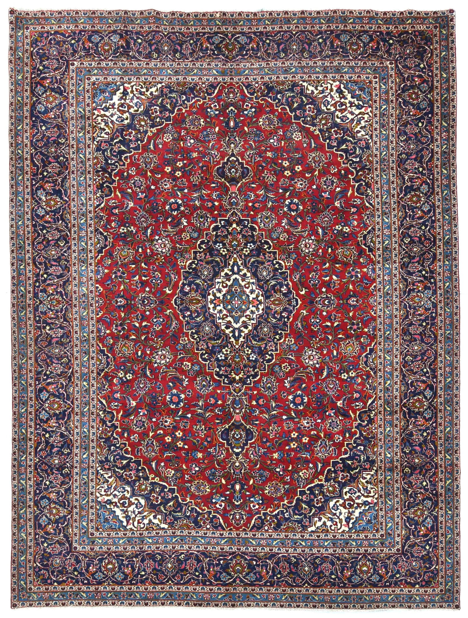 Vintage Red Floral Traditional 9'6X12'10 Kashan Persian Rug: Title:Vintage Red Floral Traditional 9'6X12'10 Kashan Persian Rug Description: Traditional hand-knotted craftsmanship from Persia Elegant floral motif paired with a timeless classic style Color palett