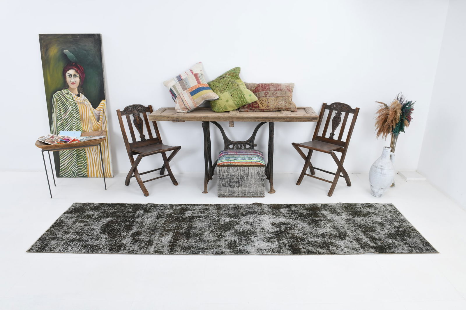 2'6'' x 10'0'' Handmade Vintage Wool Rug - 7105 - 5