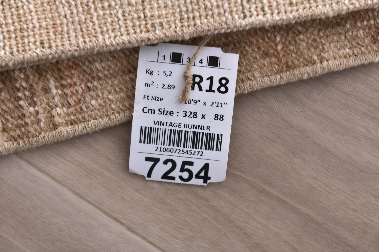 2'10'' x 10'9'' Turkish Vintage Runner Rug - 7254 - 15