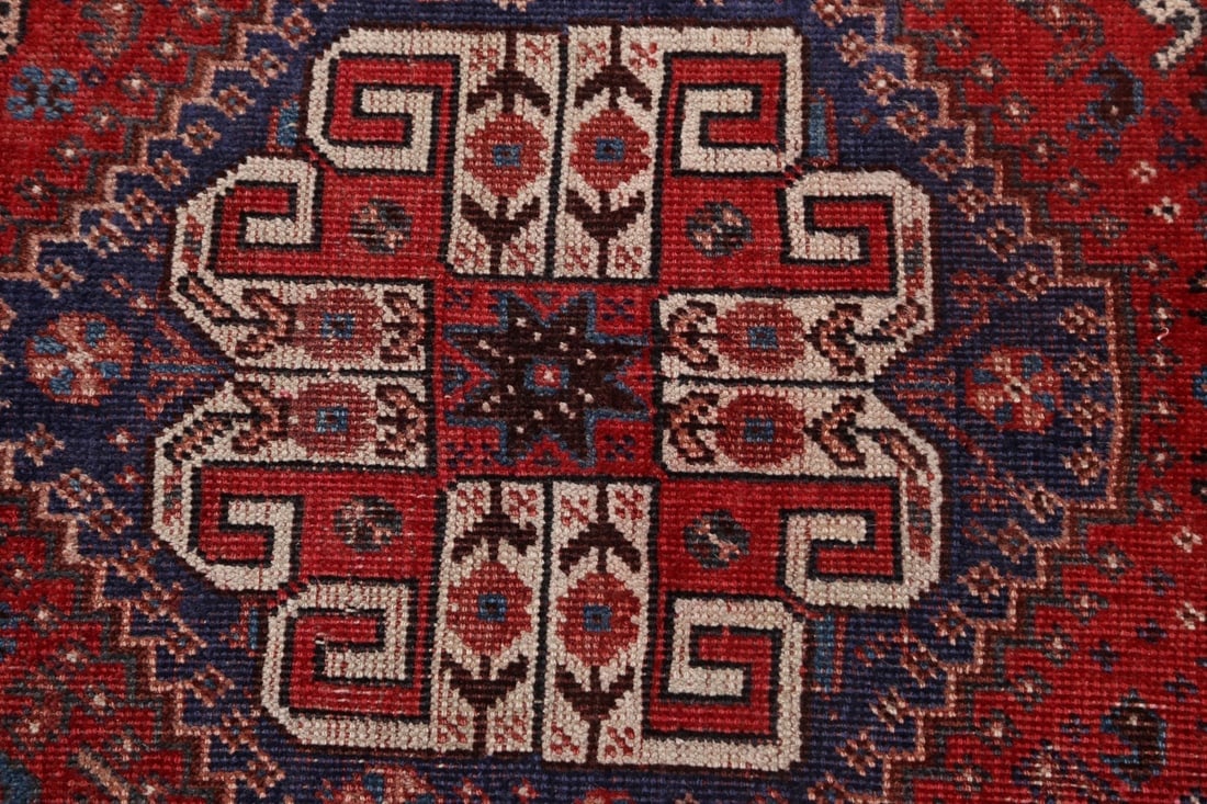 Pre-1900 Antique Vegetable Dye Shiraz Persian Area Rug 4x5 - 10
