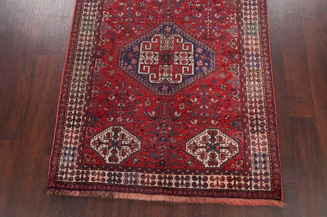 Pre-1900 Antique Vegetable Dye Shiraz Persian Area Rug 4x5 - 8