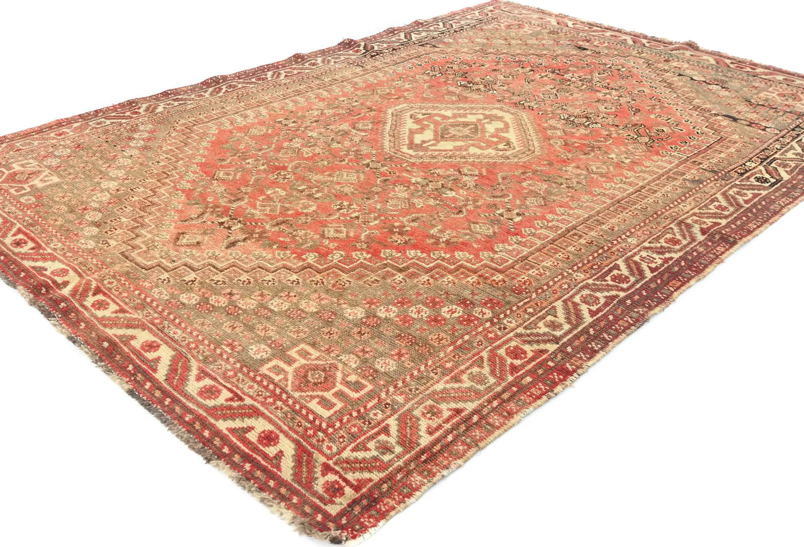 Semi Antique Muted Colors Tribal 5X8 Shiraz Persian Rug - 3