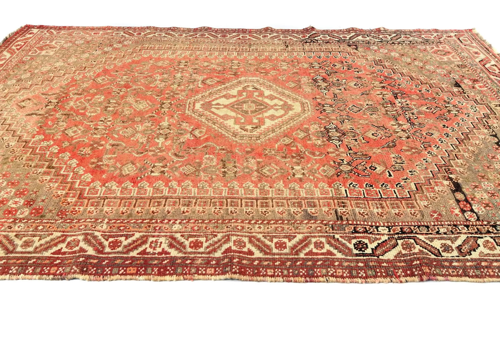 Semi Antique Muted Colors Tribal 5X8 Shiraz Persian Rug - 4
