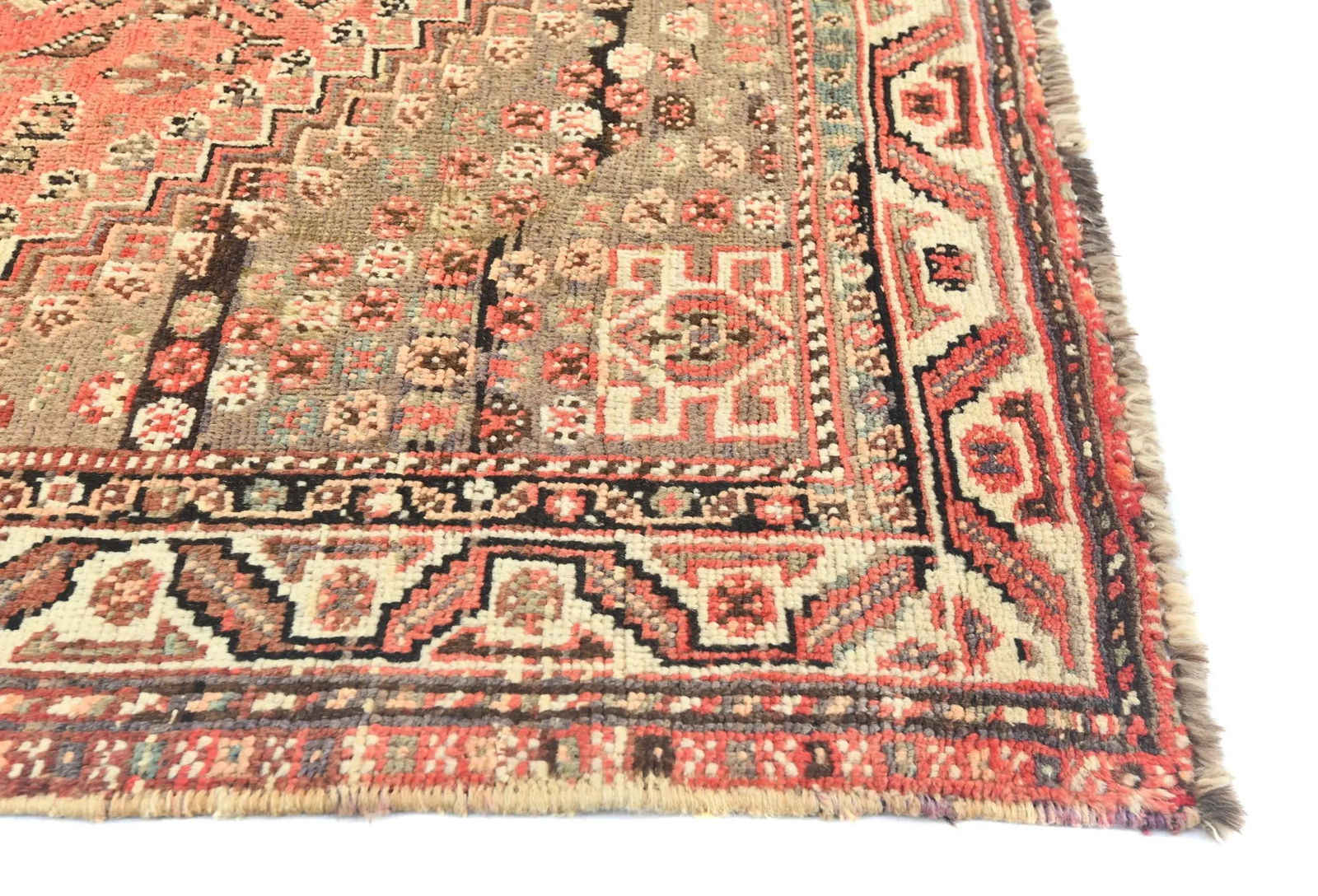 Semi Antique Muted Colors Tribal 5X8 Shiraz Persian Rug - 8