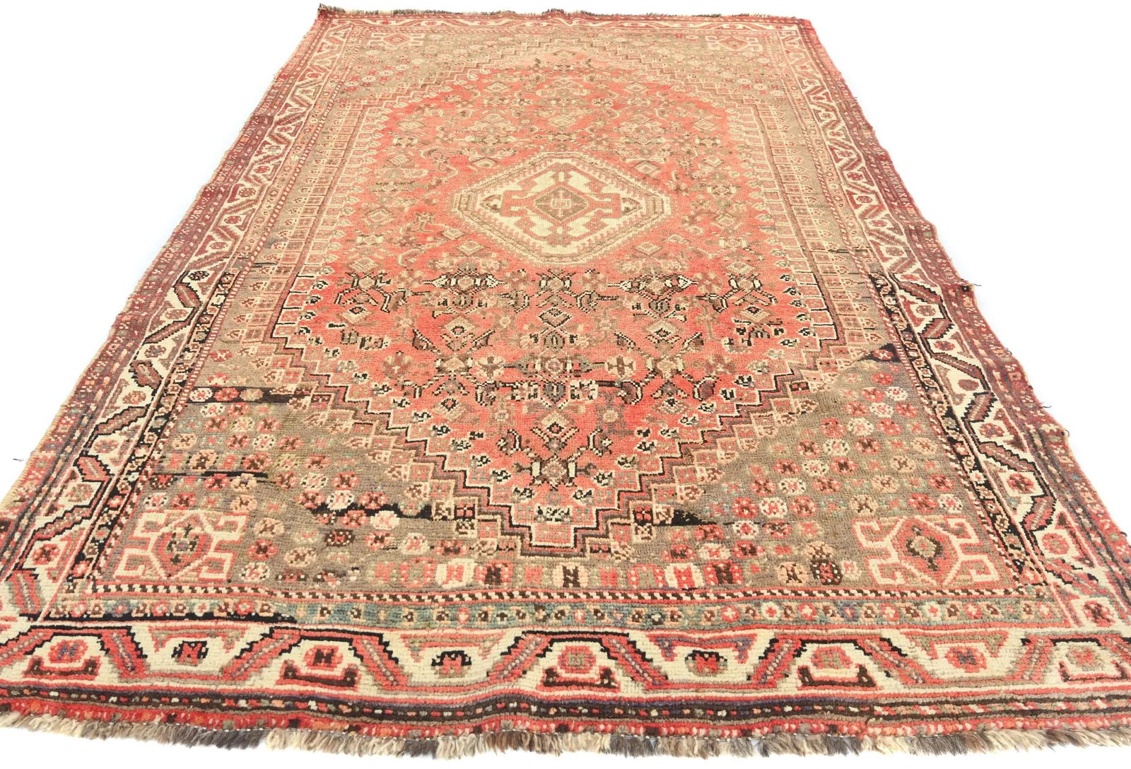 Semi Antique Muted Colors Tribal 5X8 Shiraz Persian Rug - 9