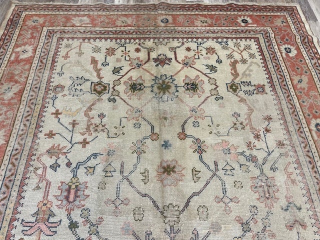 Antique Turkish Ushak Rug-3317 - 6