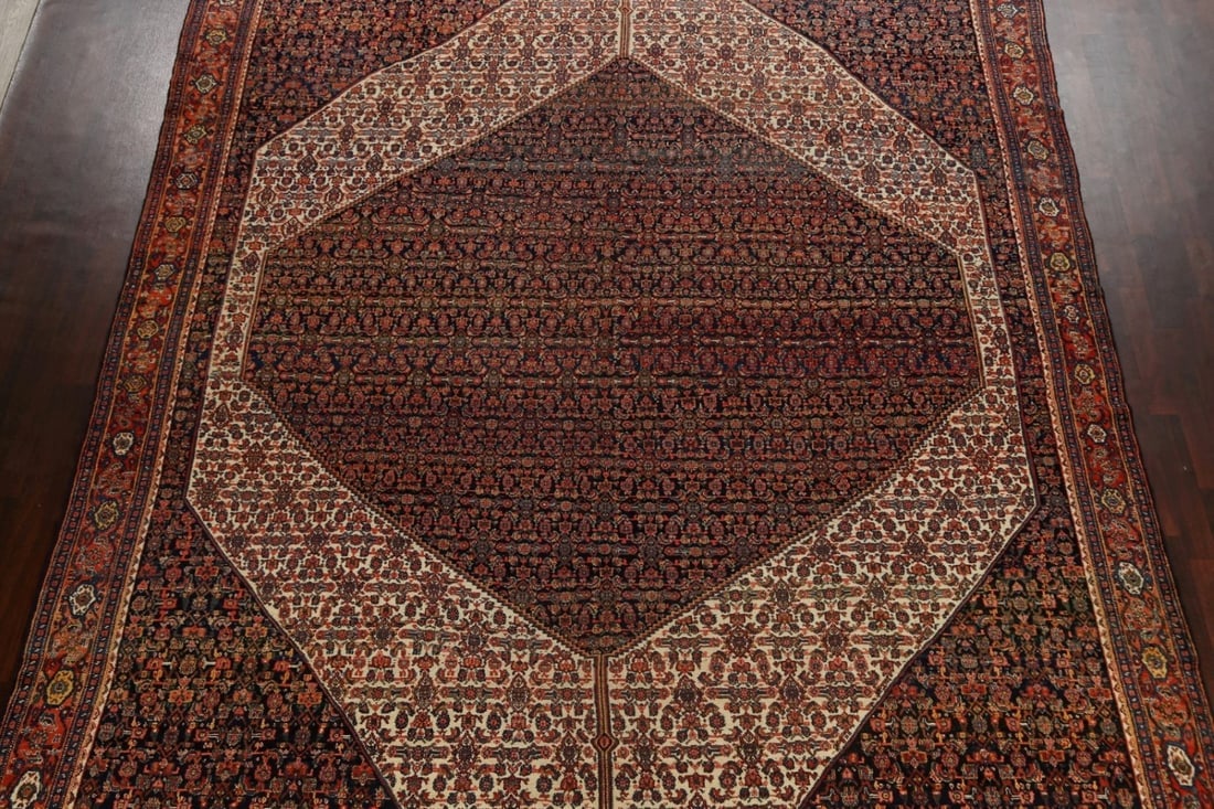 Antique 100% Vegetable Dye Senneh Persian Area Rug 11x16 - 3