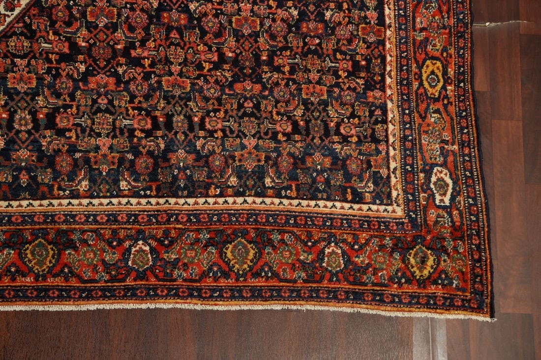 Antique 100% Vegetable Dye Senneh Persian Area Rug 11x16 - 5