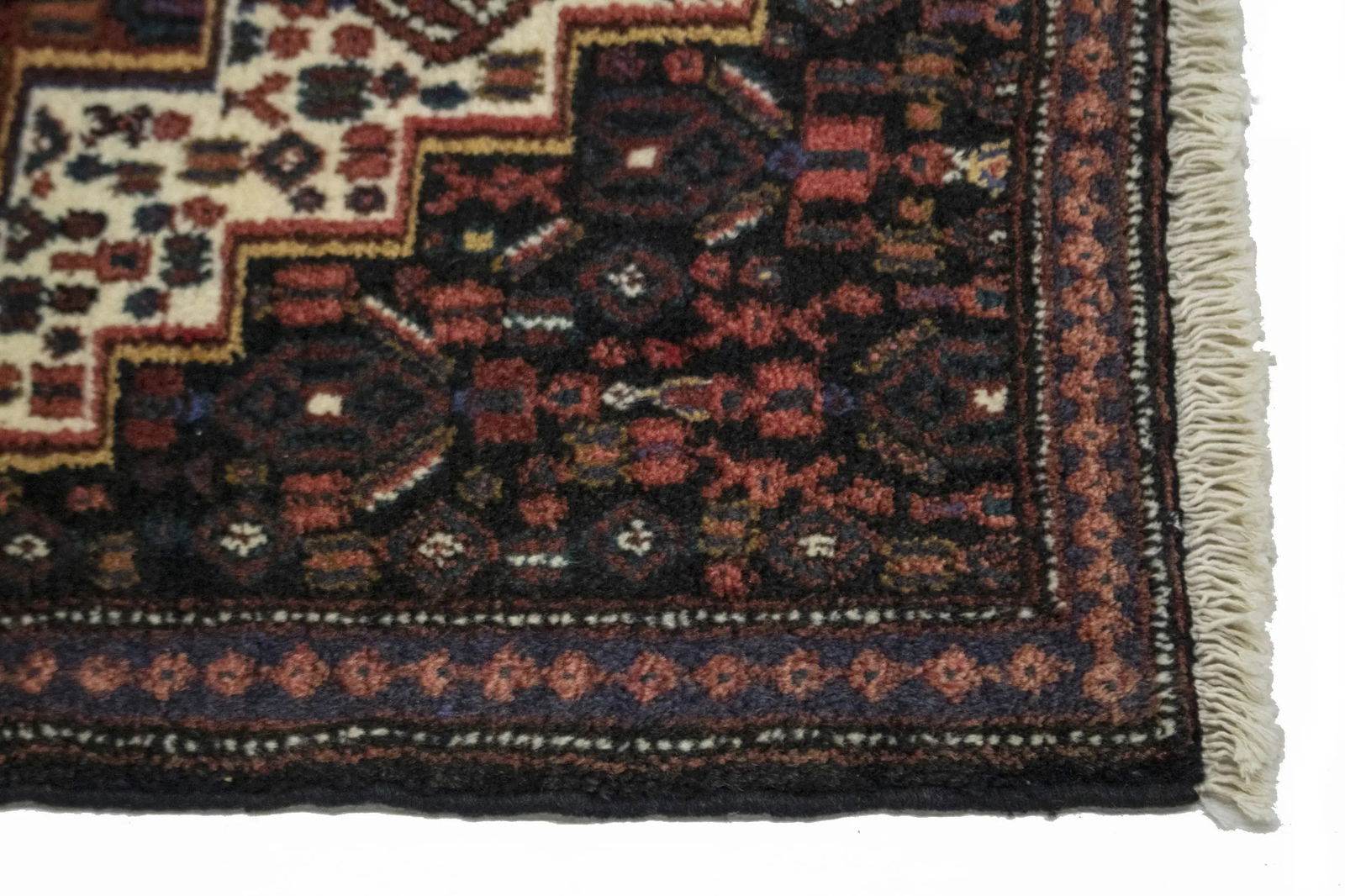 Vintage Cream Geometric Tribal 2X3 Bidjar Persian Rug - 6