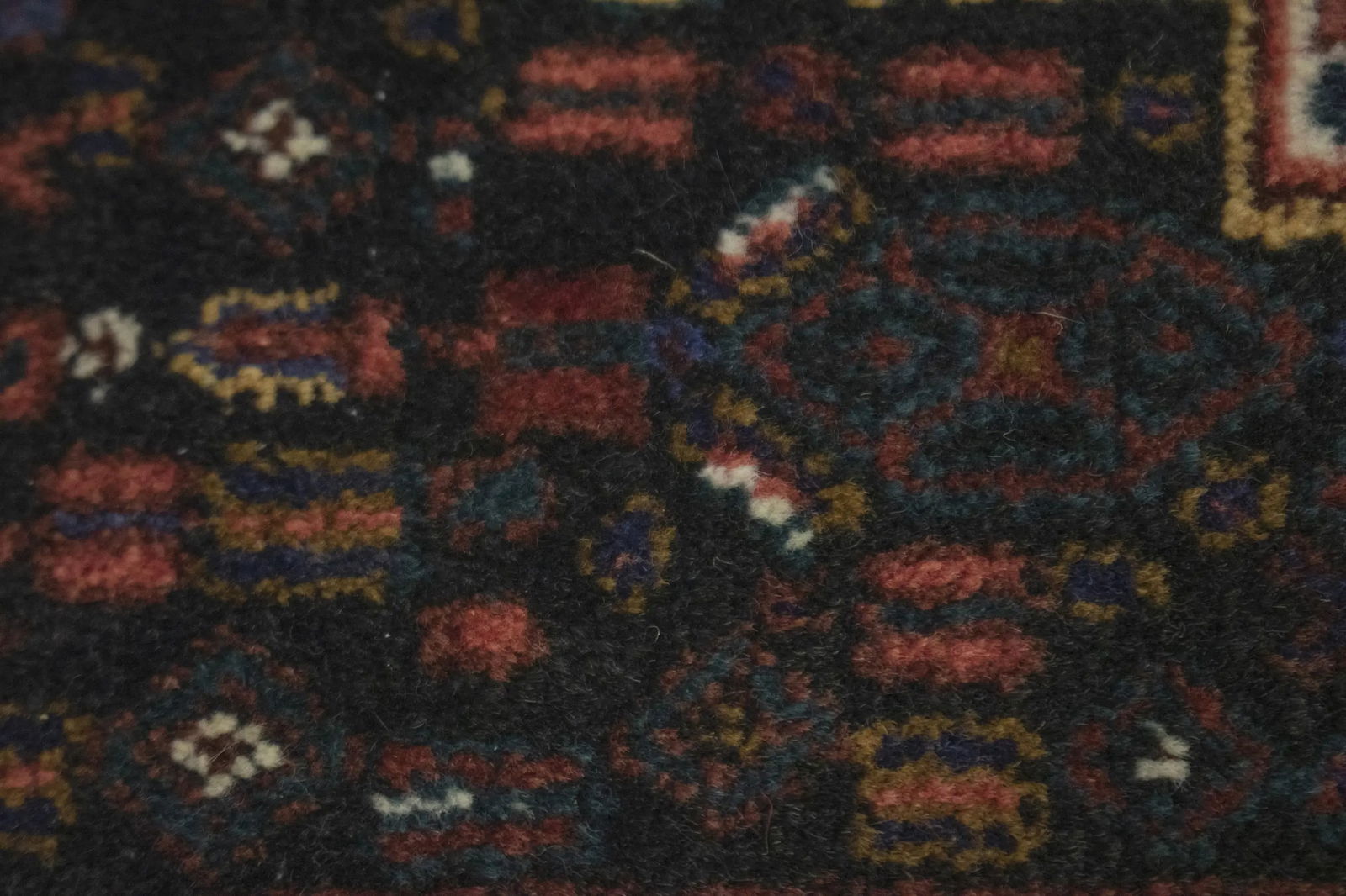 Vintage Cream Geometric Tribal 2X3 Bidjar Persian Rug - 7