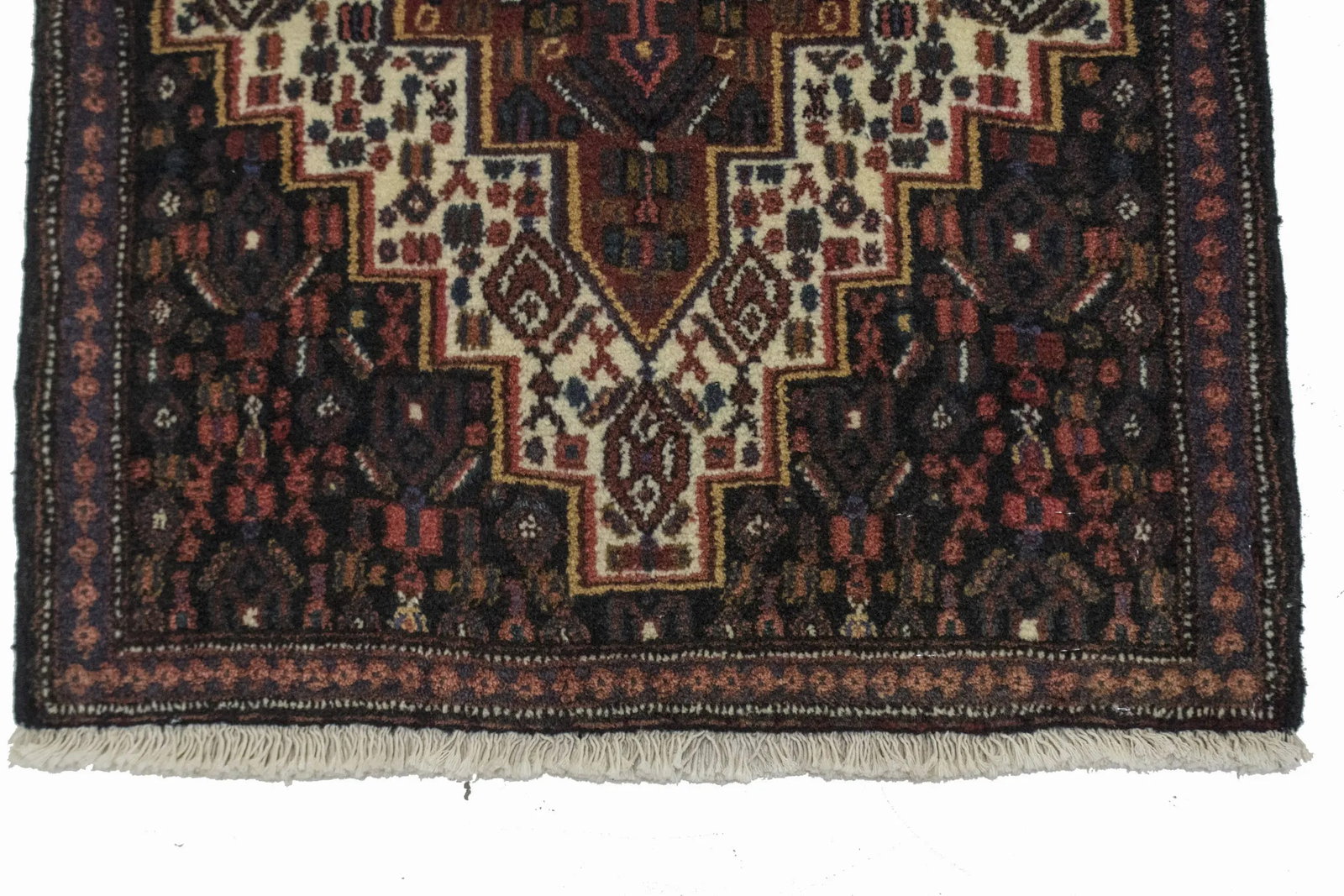 Vintage Cream Geometric Tribal 2X3 Bidjar Persian Rug - 9