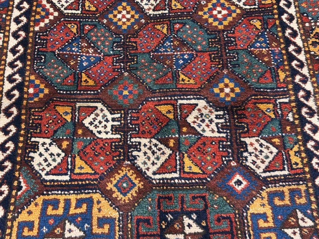 Hand-Knotted Antique Persian Quchan Tribal Geometric Oriental Wool Area Rug 4'3" x 6'11" - 4