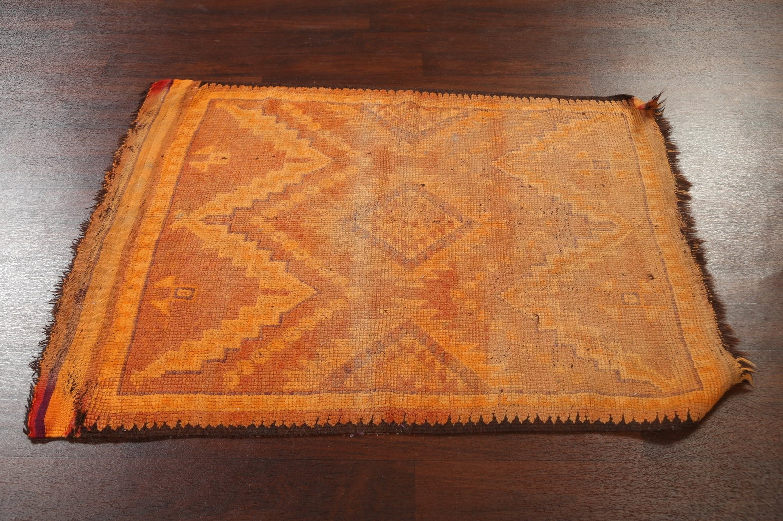 Antique 100% Vegetable Dye Moroccan Oriental Area Rug 4x5 - 15