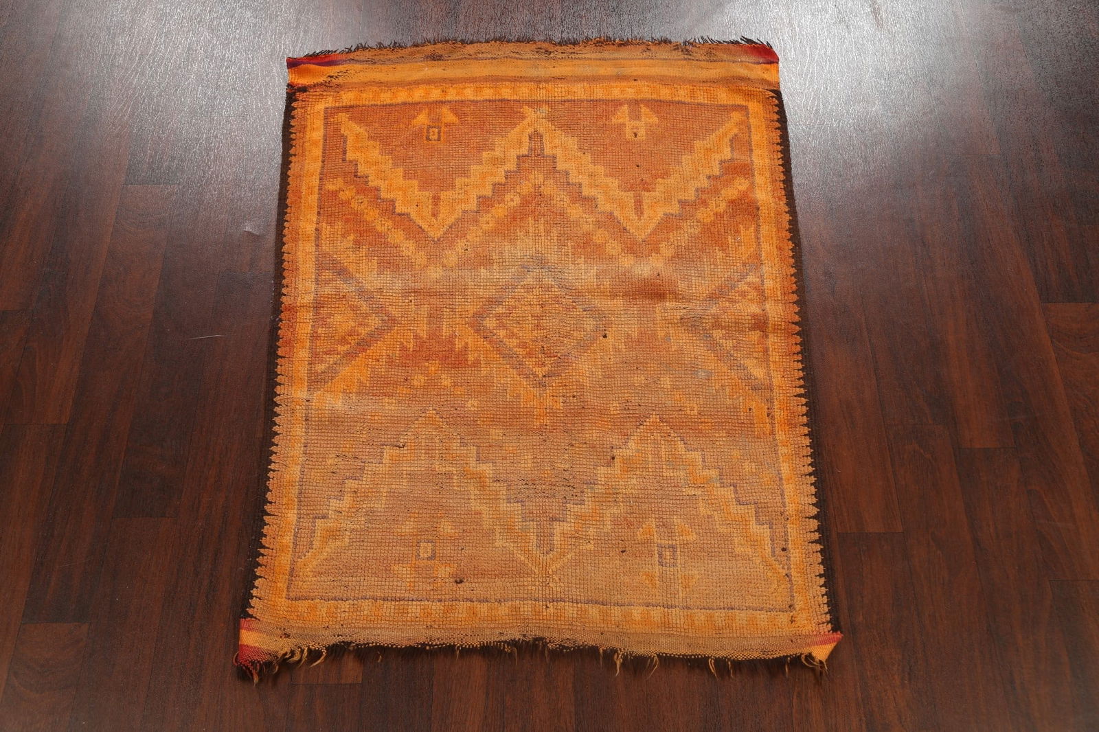 Antique 100% Vegetable Dye Moroccan Oriental Area Rug 4x5 - 2