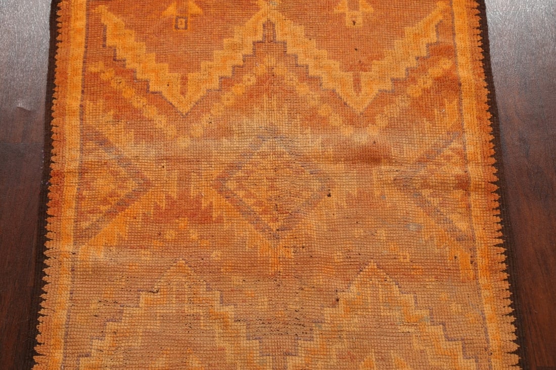 Antique 100% Vegetable Dye Moroccan Oriental Area Rug 4x5 - 3