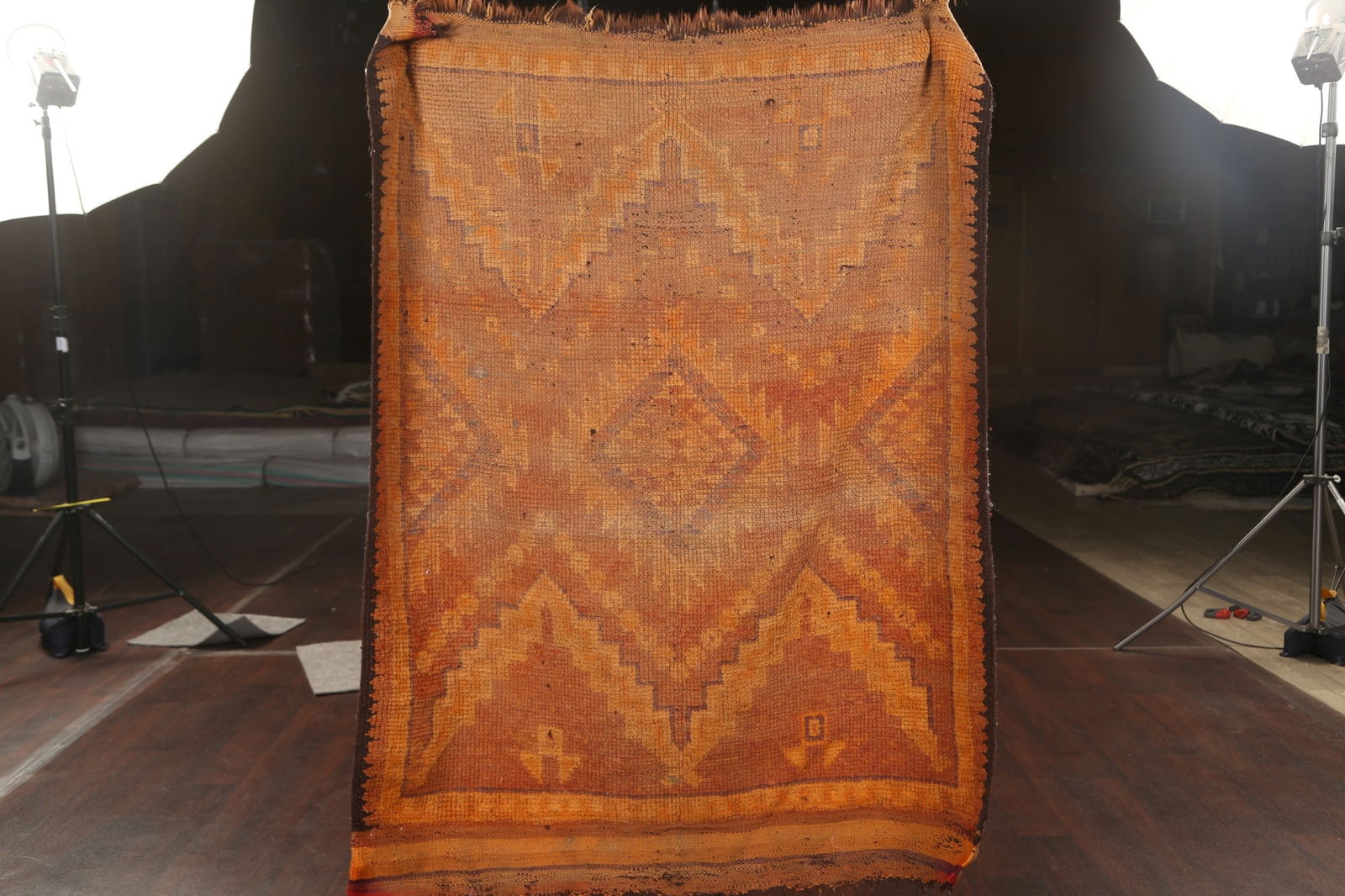 Antique 100% Vegetable Dye Moroccan Oriental Area Rug 4x5 - 9