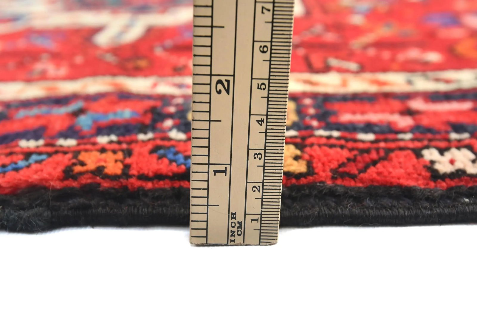 Vintage Red Geometric 3'1X12'7 Karajeh Persian Runner Rug - 10