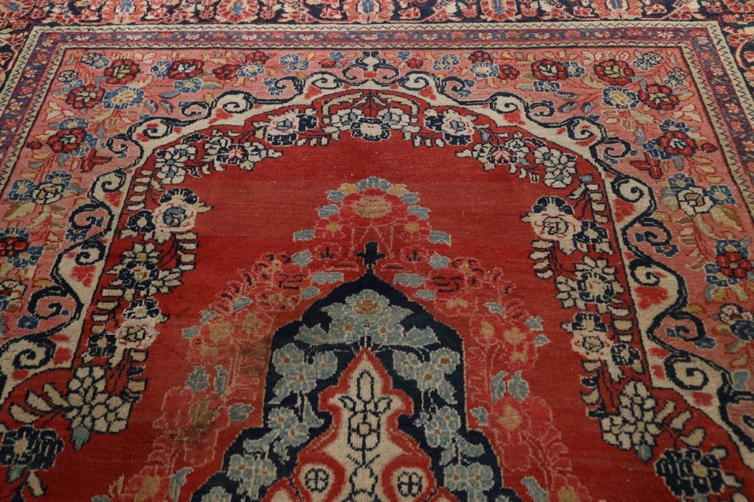 Antique Floral Mahal Persian Area Rug 8x11 - 12
