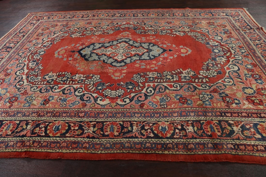 Antique Floral Mahal Persian Area Rug 8x11 - 14