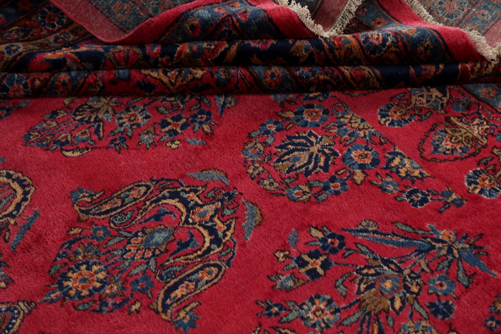 Antique 100% Vegetable Dye Kashan Persian Area Rug 12x20 - 17