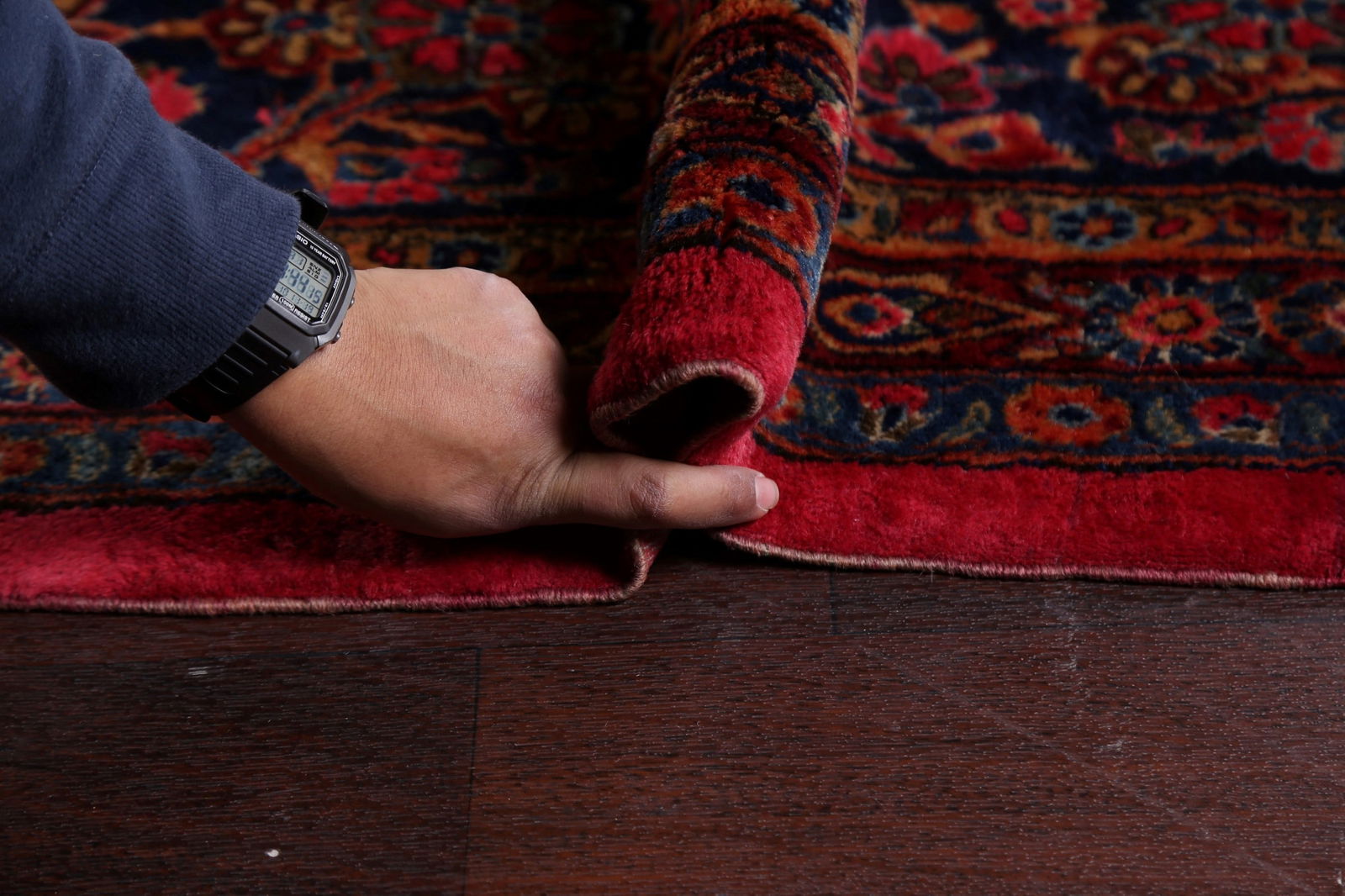 Antique 100% Vegetable Dye Kashan Persian Area Rug 12x20 - 19