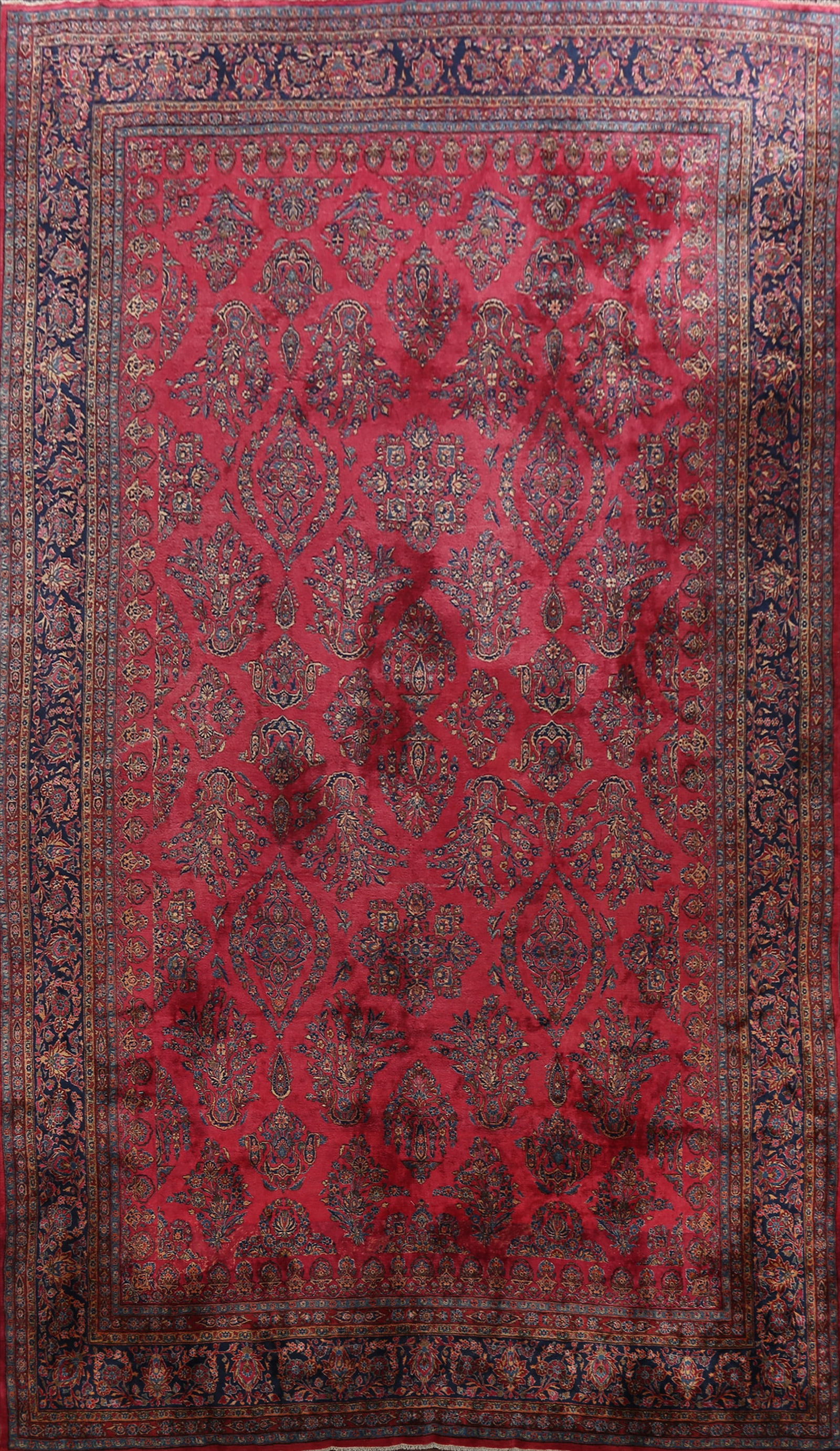 Antique 100% Vegetable Dye Kashan Persian Area Rug 12x20 (1 of 20)