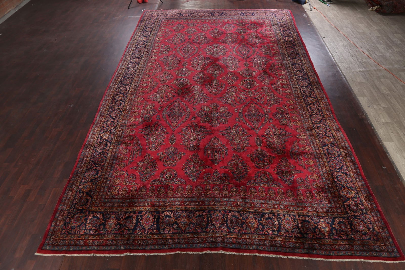 Antique 100% Vegetable Dye Kashan Persian Area Rug 12x20 - 2