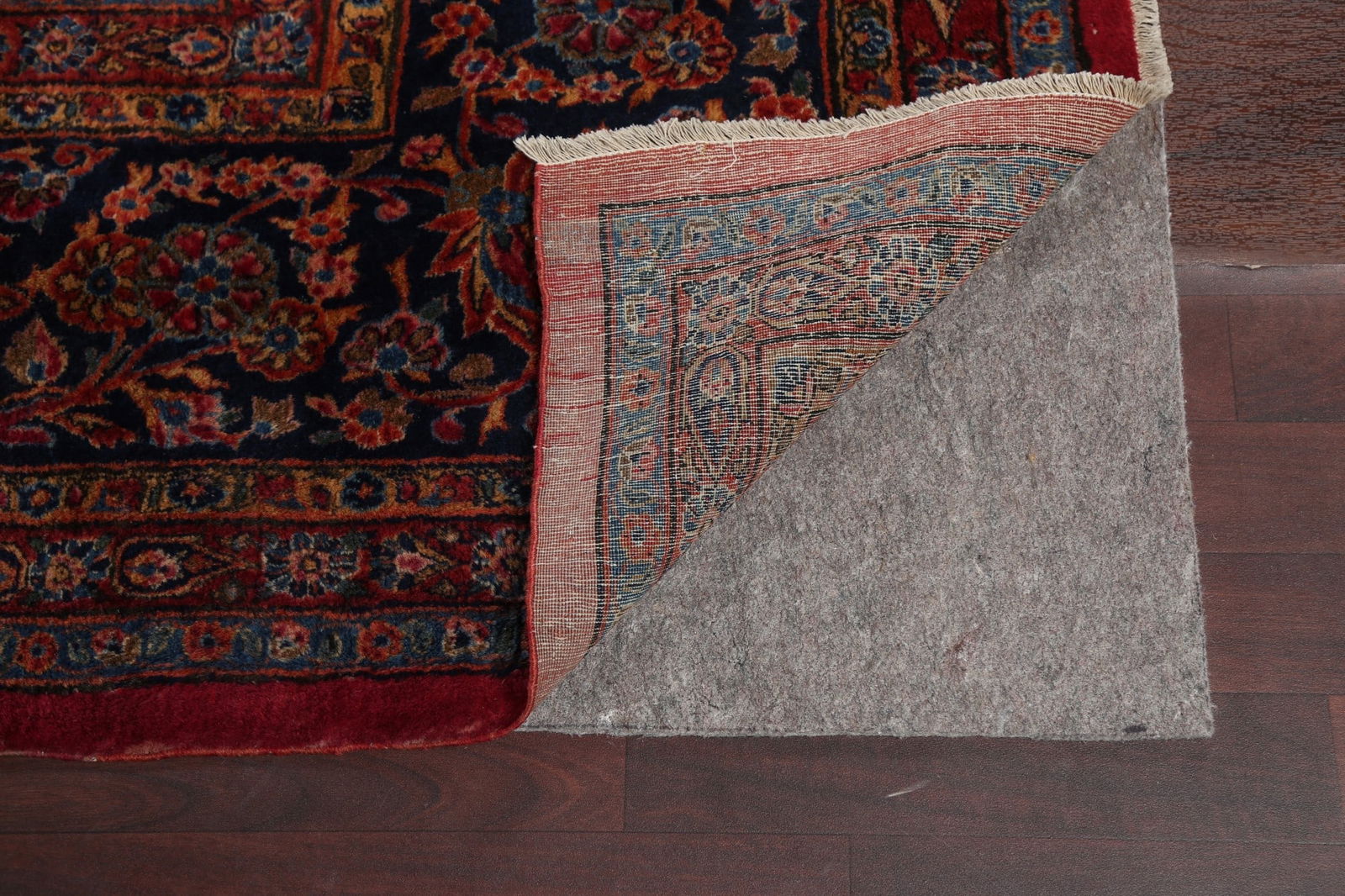 Antique 100% Vegetable Dye Kashan Persian Area Rug 12x20 - 7