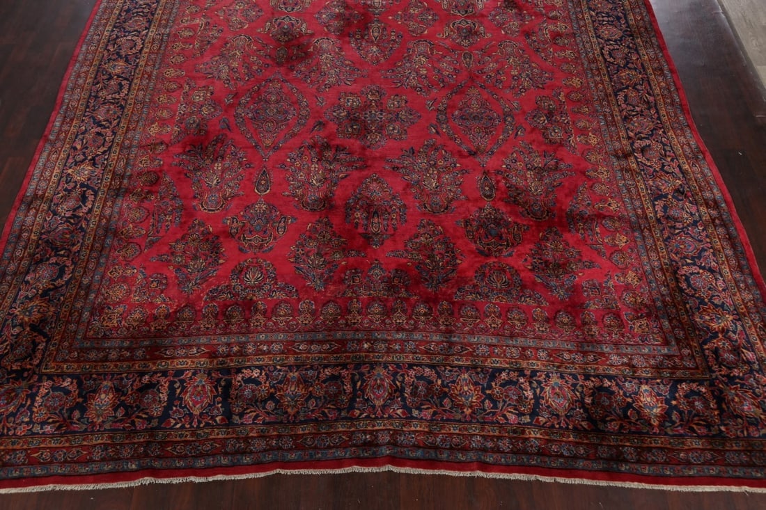 Antique 100% Vegetable Dye Kashan Persian Area Rug 12x20 - 8