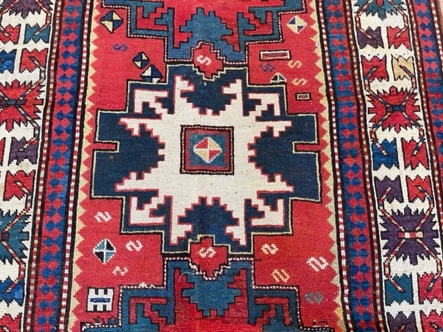 Antique Kazak Lesghi Caucasin Rug-2517 - 4