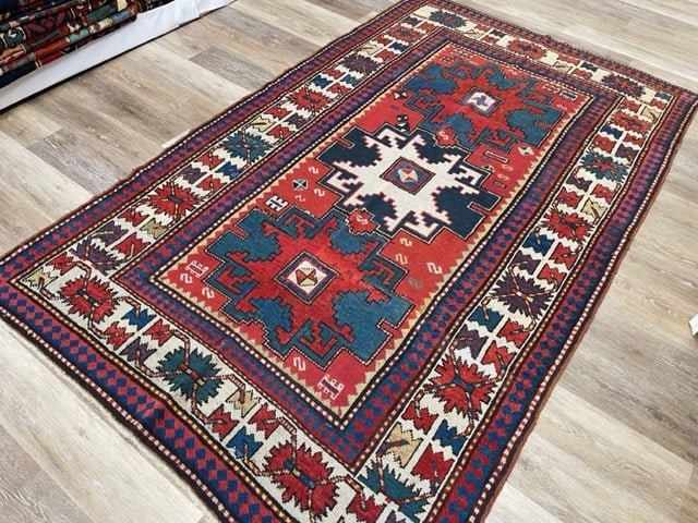 Antique Kazak Lesghi Caucasin Rug-2517 - 6