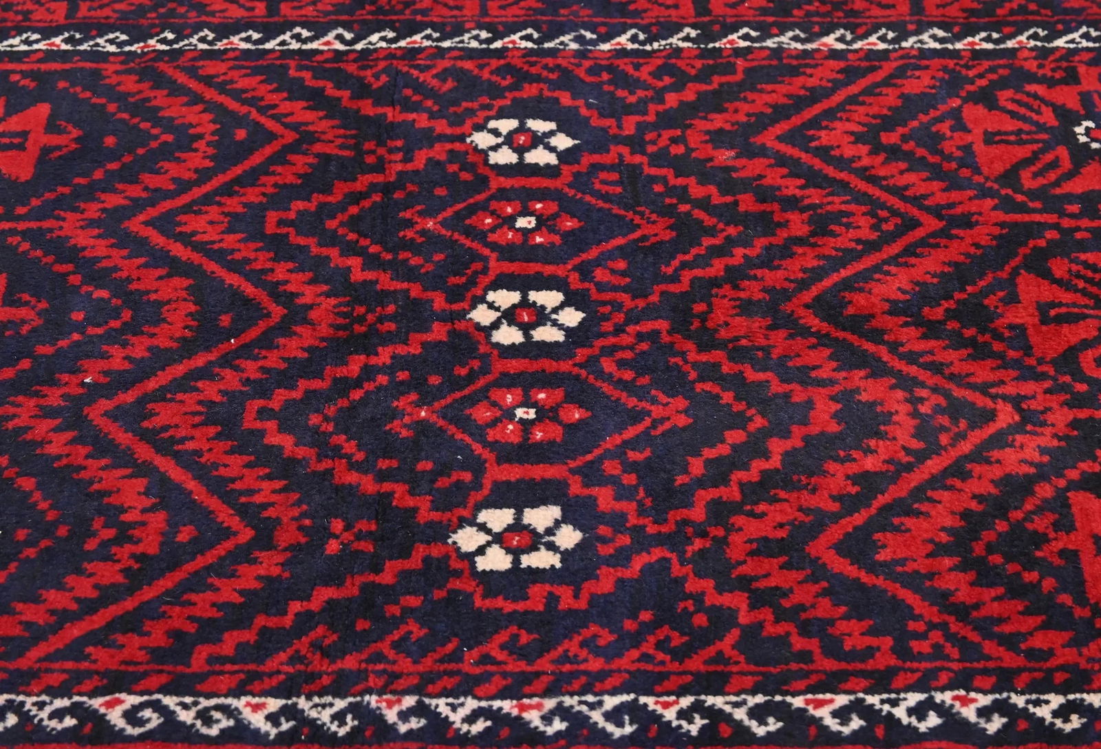 Vintage Red Tribal 4X10 Balouch Persian Runner Rug - 5