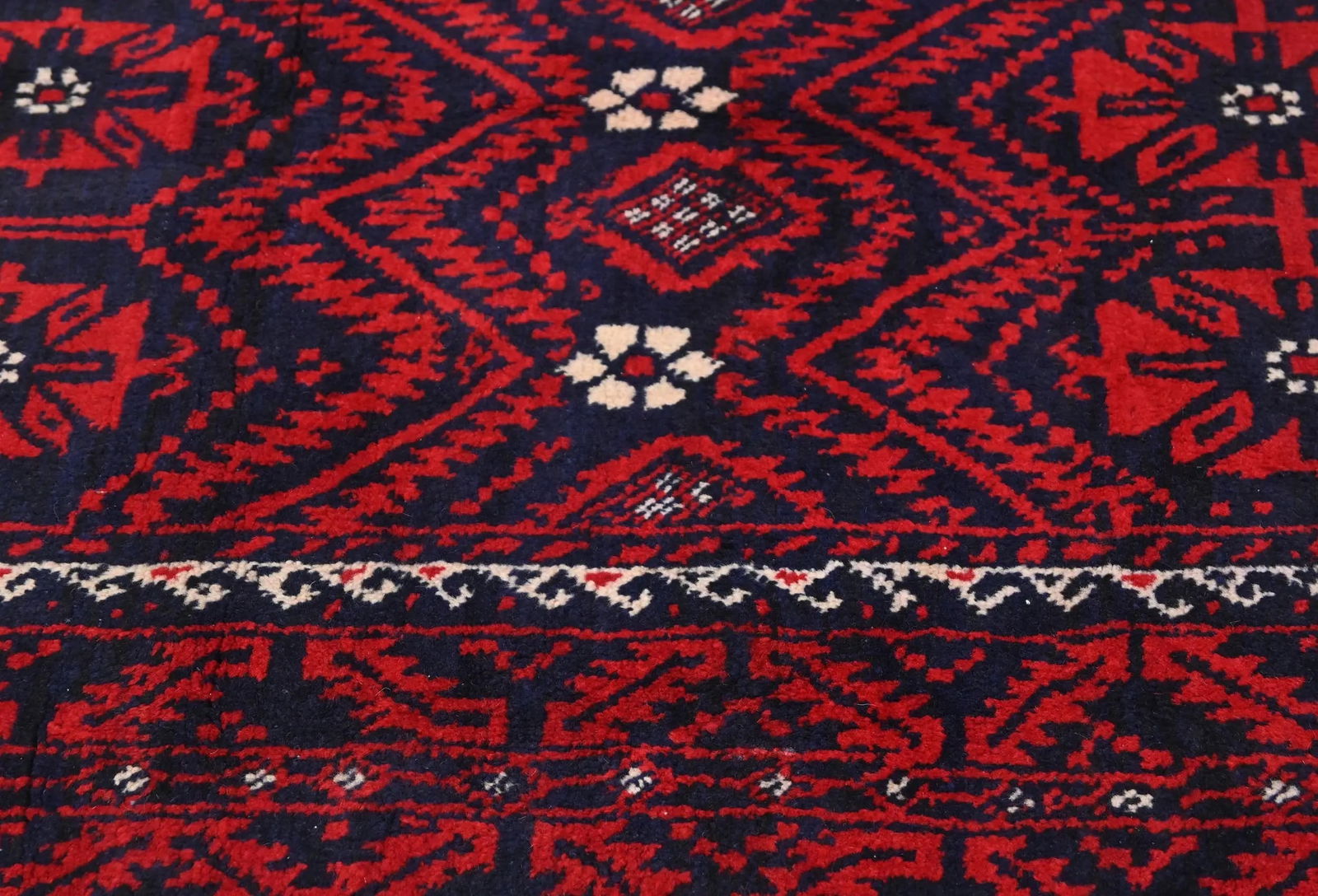 Vintage Red Tribal 4X10 Balouch Persian Runner Rug - 6