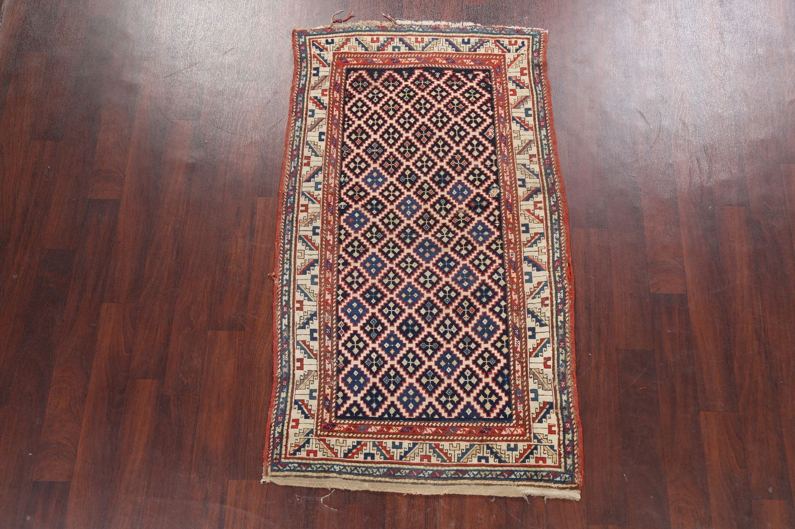 Pre-1900 Antique Vegetable Dye Oriental Area Rug 3x6 - 2
