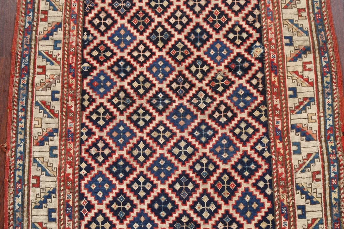 Pre-1900 Antique Vegetable Dye Oriental Area Rug 3x6 - 4