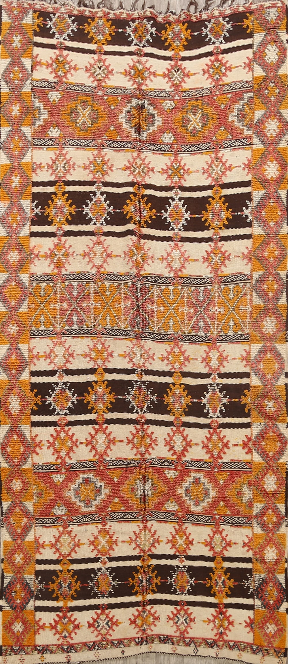 Antique Tribal Moroccan Oriental Area Rug 5x10: Title:Antique Tribal Moroccan Oriental Area Rug 5x10Origin:A Beautiful Genuine Morocco Moroccan rug is Hand Knotted by skillful weavers in Morocco with 100% Wool Material. This rug is in Very Good