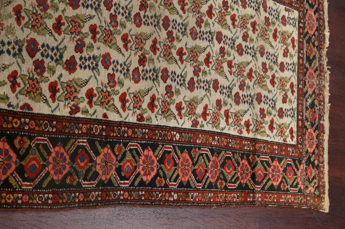 Pre-1900 Antique Vegetable Dye Malayer Persian Runner Rug 3x16 - 12