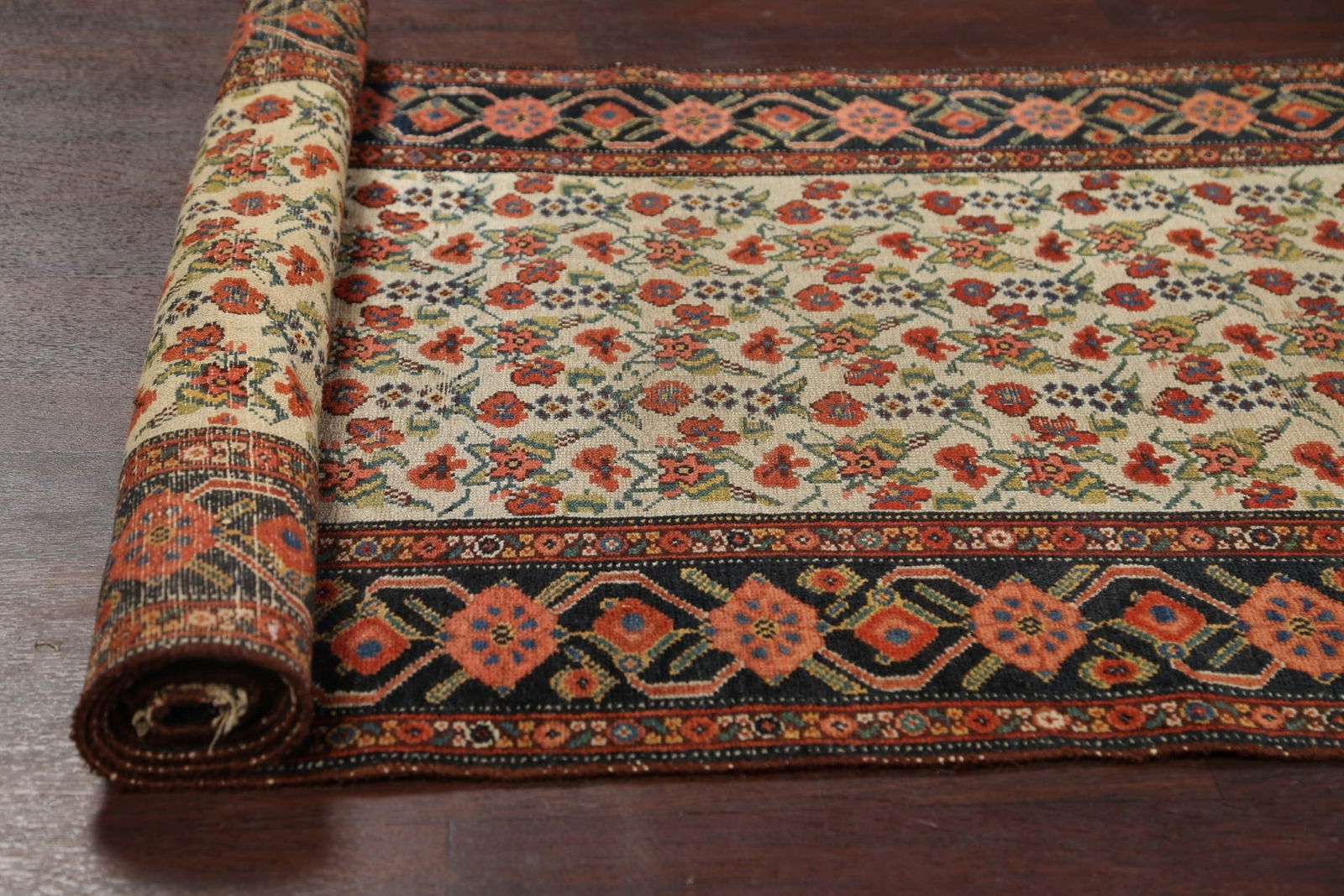 Pre-1900 Antique Vegetable Dye Malayer Persian Runner Rug 3x16 - 16