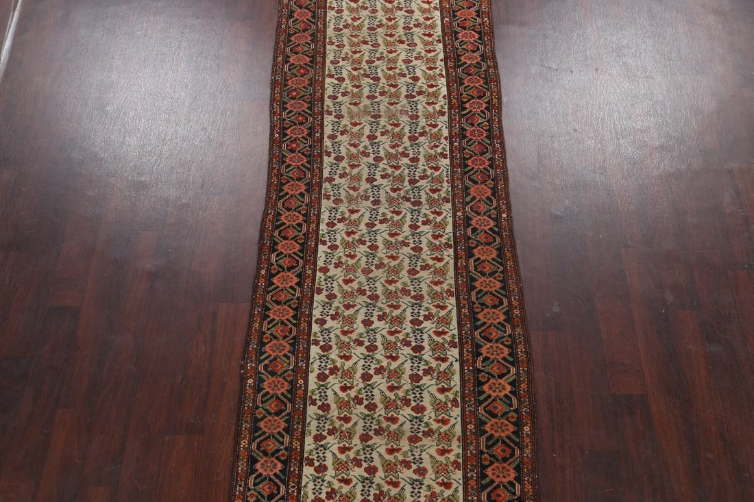 Pre-1900 Antique Vegetable Dye Malayer Persian Runner Rug 3x16 - 3